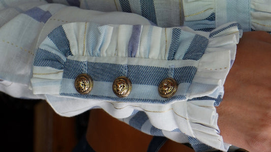 Blusa Elena Líneas Azul