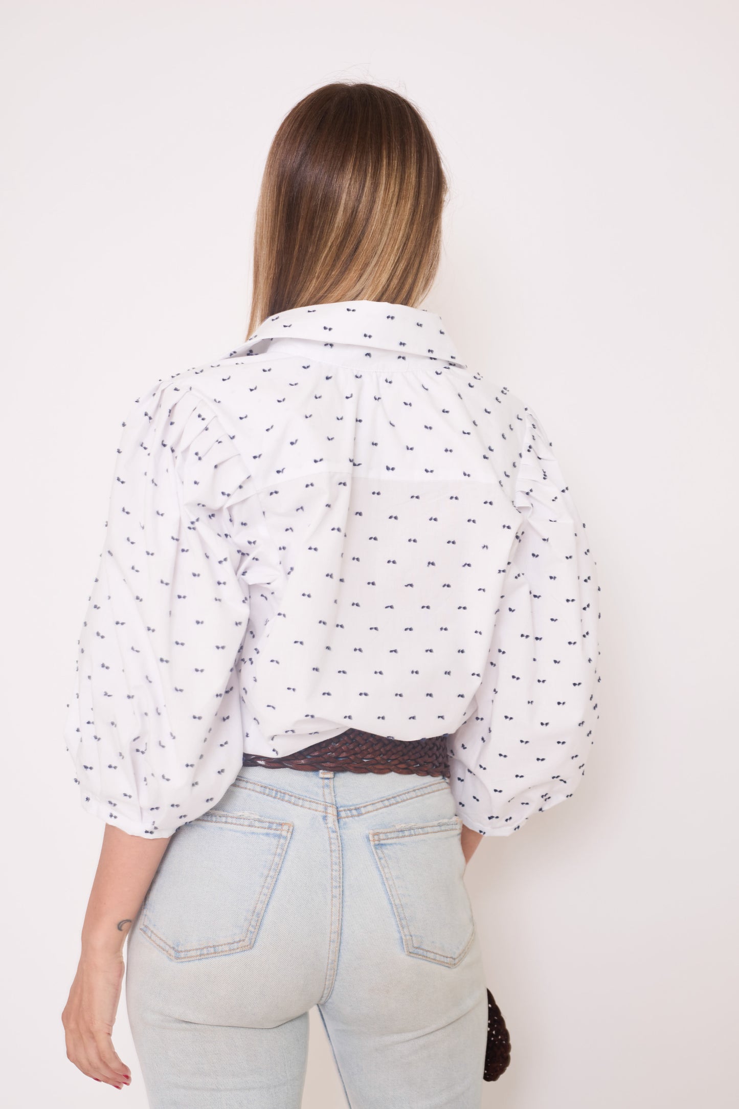Blusa Sara Blanca/Azul
