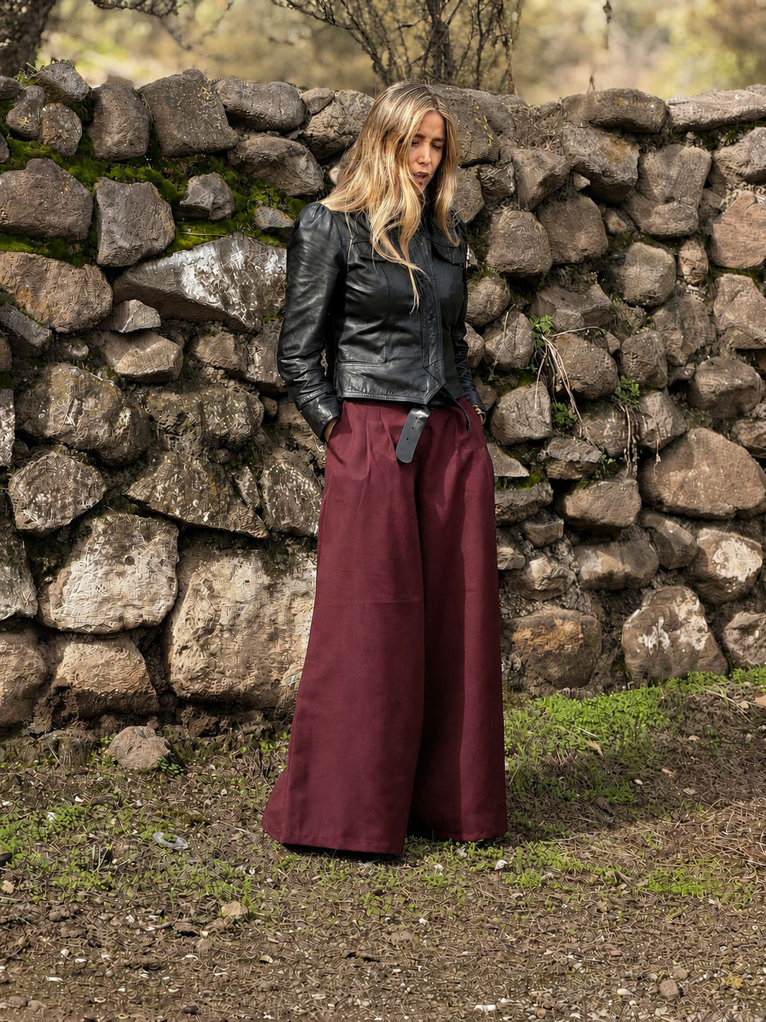 Pantalón Renata Burdeo